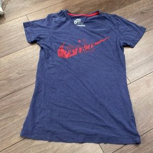 Nike Slim Fit Navy Blue with Red Logo T-Shirt
